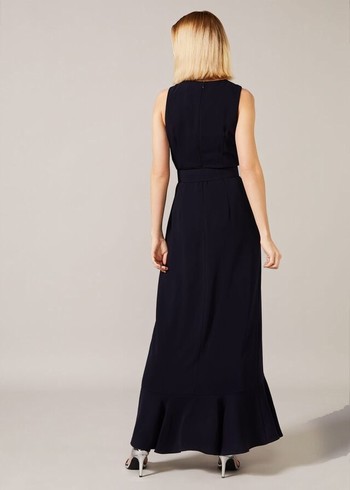 Phase Eight Lara Belted Dress Navy Canada | YVEPOB-026